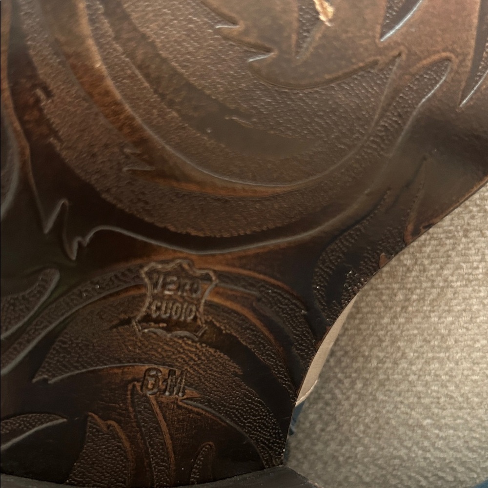 Donald J. Pliner Blue and Tan Leather Heeled Boots - Picture 3 of 10